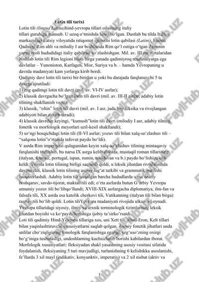 lotin tili tarixi — DOCX