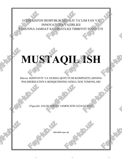 kimyoviy qotuvchi kompozitlar — DOCX