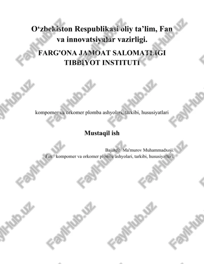 kompomer va orkomer plombalar — DOCX