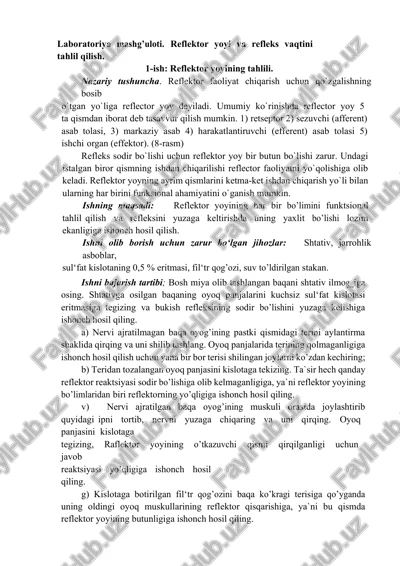 reflektor yoyi va refleks vaqtini tahlil qilish — DOCX