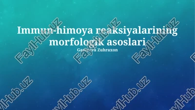 immun-himoya reaksiyalarining morfologik asoslari — PPTX