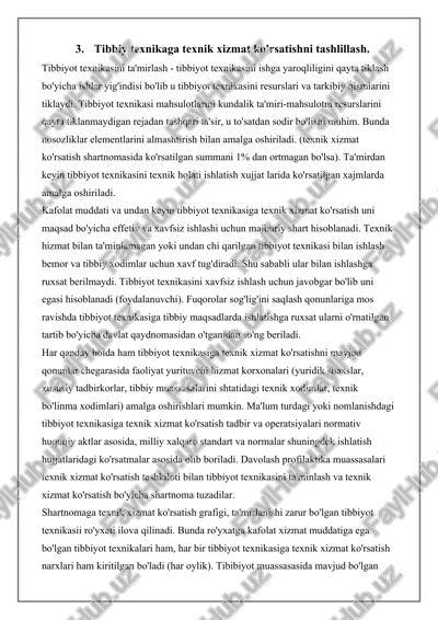 tibbiyot texnikasi ta'miri va texnik xizmatlar — DOCX