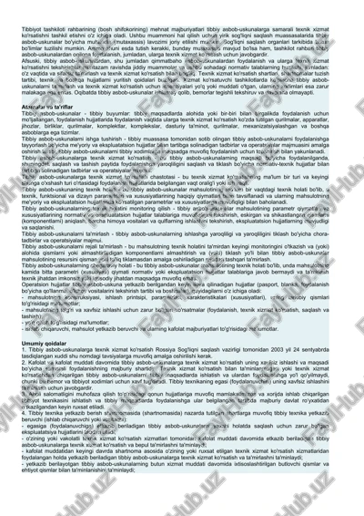 tibbiy asbob-uskunalardan texnik xizmat ko'rsatish — DOCX