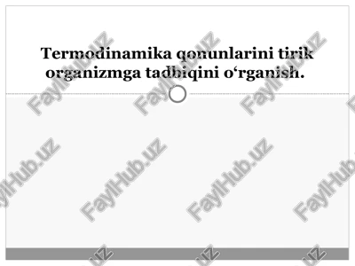 termodinamika qonunlari — PPT