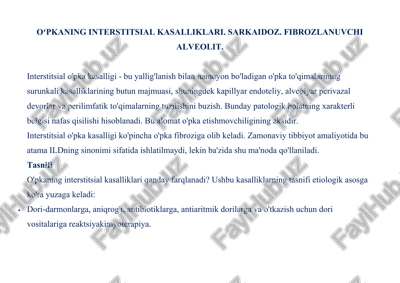 oʻpkaning interstitsial kasalliklari — DOCX