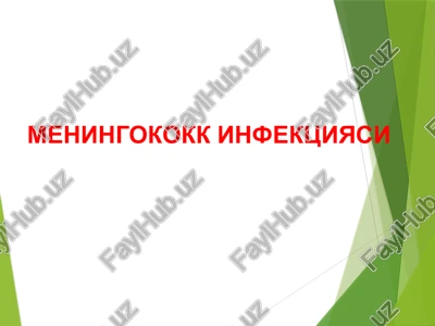meningokokk infektsiyasi — PPTX