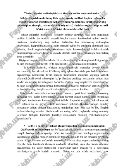 ishlab chiqarish muhitidagi fizik va kimyoviy omillar — DOCX