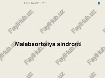 malabsorbsiya sindromi — PPT