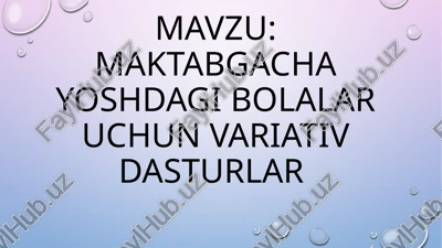 “ilkqadam” davlato’quv dasturi — PPTX
