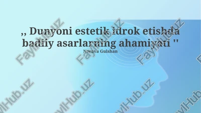 dunyoni bezab turgan san'atning ahamiyati — PPTX