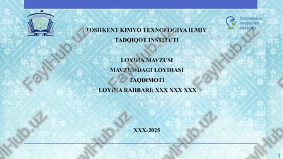 loyiha mavzusi mavzusidagi loyihasi taqdimoti — PPTX