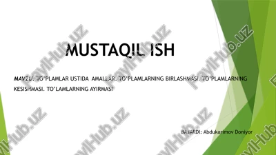 to'plamlar ustida amallar — PPTX