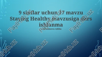 staying healthy — PPTX