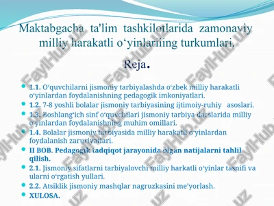 zamonaviy milliy harakatli o‘yinlar — PPTX