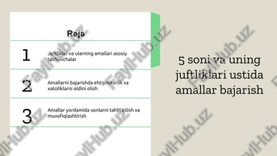 juftliklar va ularning amallari — PPTX