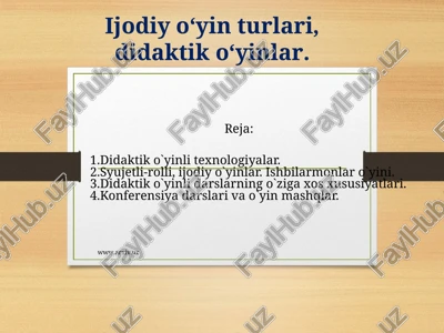 ijodiy o‘yin turlari, didaktik o‘yinlar.ppt — PPT