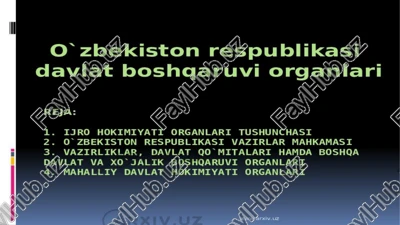davlat boshqaruvi organlari — PPTX