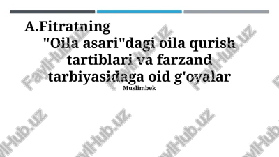 "oila asari" — PPTX