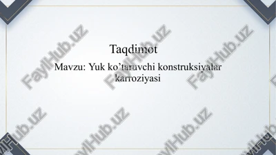 yukko’taruvchi konstruksiyalar korroziyasi — PPTX