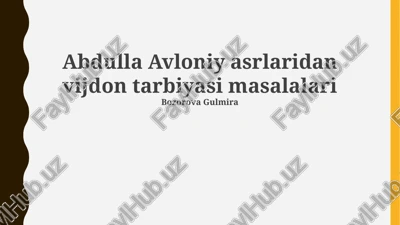 vijdon tarbiyasi haqida umumiy ma'lumotlar — PPTX