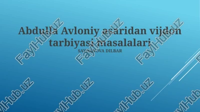 abdulla avloniy asaridan vijdon tarbiyasi masalalari — PPTX