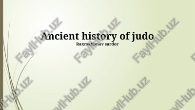 ancient history of judo — PPTX