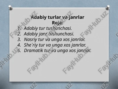 adabiy turlar va janrlar — PPTX