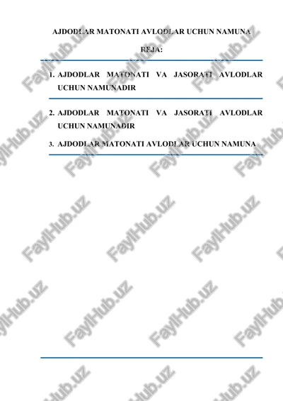 ajdodlar matonati avlodlar uchun namuna — DOC