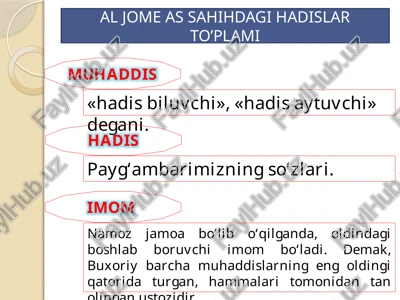 al jome as sahihdagi hadislar to’plami — PPTX