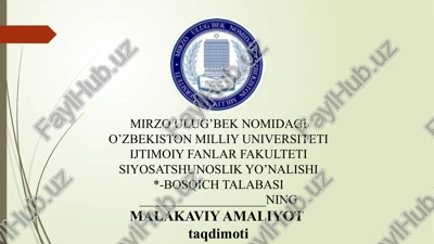 malakaviy amaliyot taqdimoti — PPTX