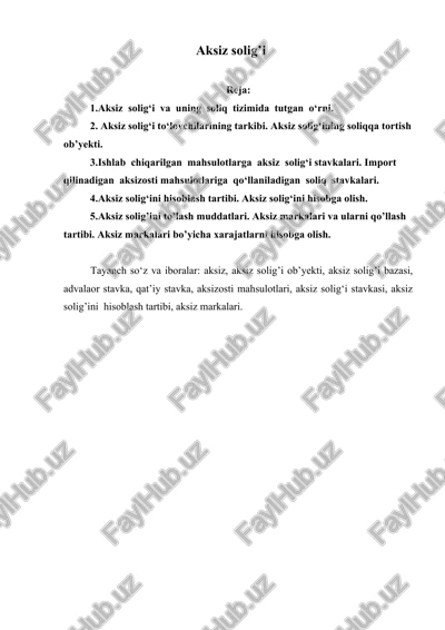 aksiz solig’i — DOCX