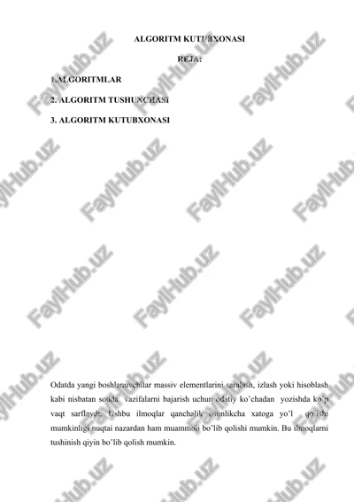 algoritm kutubxonasi — DOCX