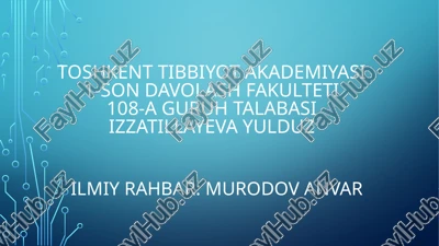 stemhujayralar va regenerativ tibbiyotdagi istiqbollari — PPTX