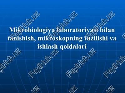 mikrobiologiya laboratoriyasi ishlash qoidalari — PPTX