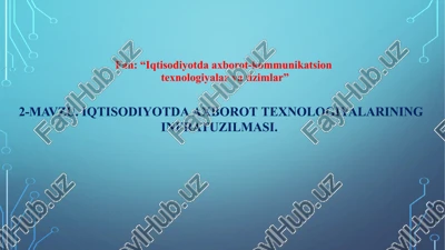 axborot texnologiyalari infratuzilmasi — PPTX