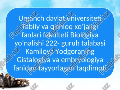 hayvon organizmlarining jinssiz va jinsiy ko'payishlari — PPTX