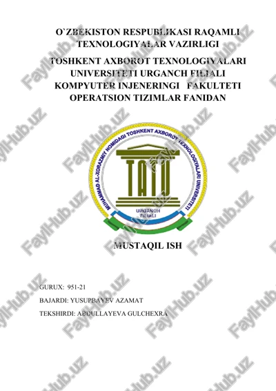 unix operatsion tizimi yaratilishi tarixi — DOCX