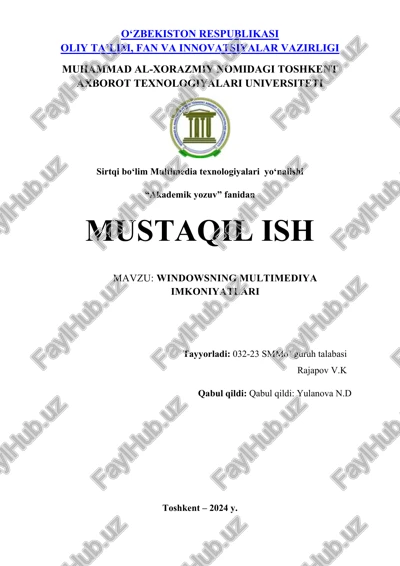 windowsning multimediya imkoniyatlari — DOCX