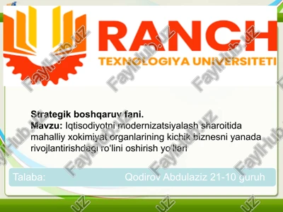 strategik boshqaruv faoliyati — PPTX