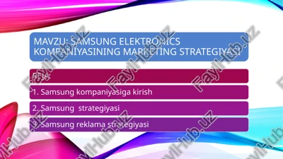 samsung kompaniyasiga kirish — PPTX