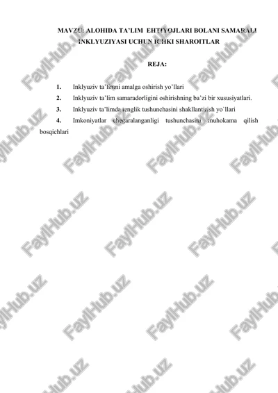 tenghuqqlikni shakllantirish bo'yicha tavsiyalar — DOCX