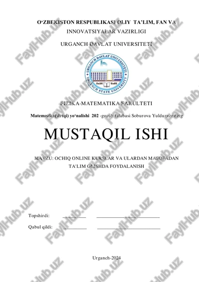 ochiq online kurslar va ulardan masofadan ta'lim olishda foydalanish — PDF