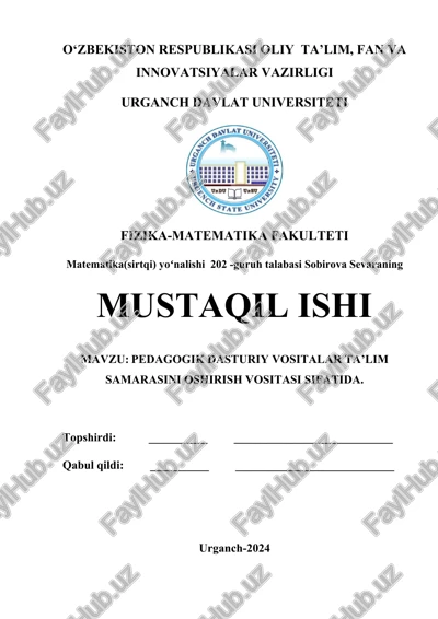 pedagogik dasturiy vositalar ta’lim samarasini oshirish vositasi — DOCX