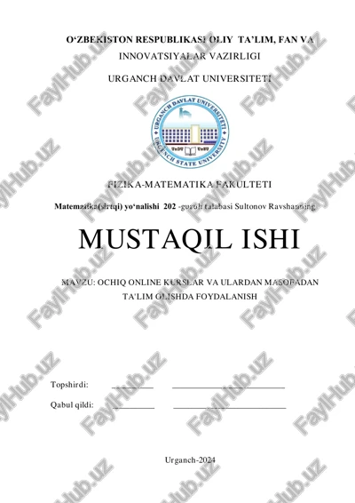 ochiq online kurslar va ulardan masofadan ta'lim olishda foydalanish — PDF