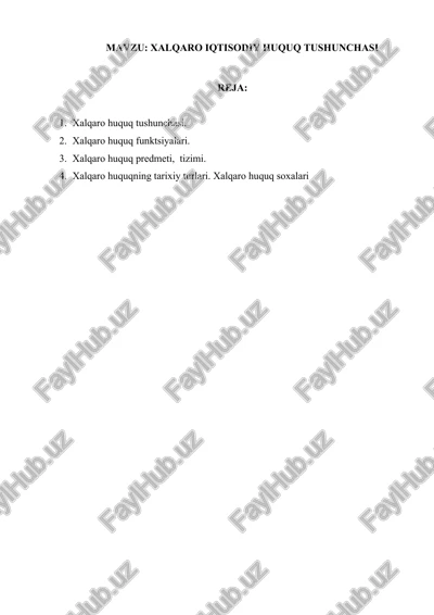 xalqaro iqtisodiy huquq tushunchasi — DOCX