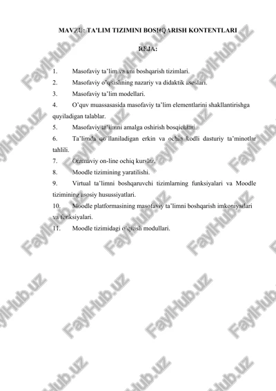 masofaviy ta’lim va uni boshqarish tizimlari — DOCX