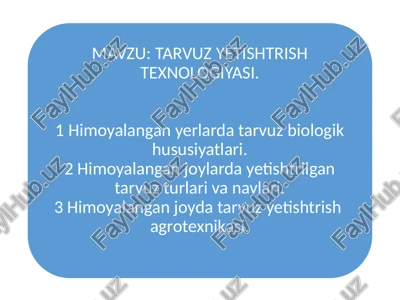 issiq ekinlar orasida tarvuz — PPTX