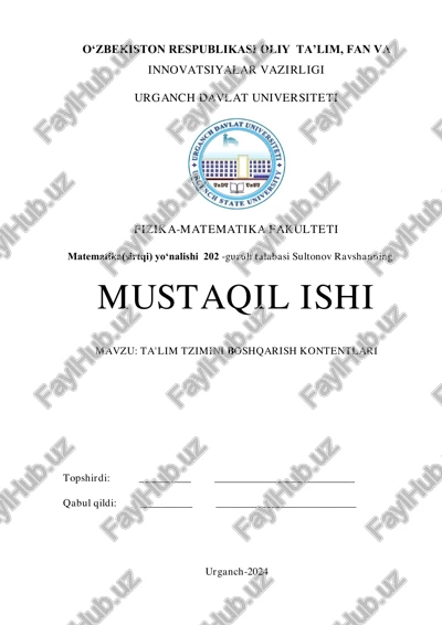 ta'lim tzimini boshqarish kontentlari — PDF