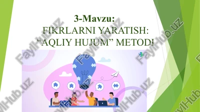 fikrlarni yaratish: “aqliy hujum” metodi — PPT