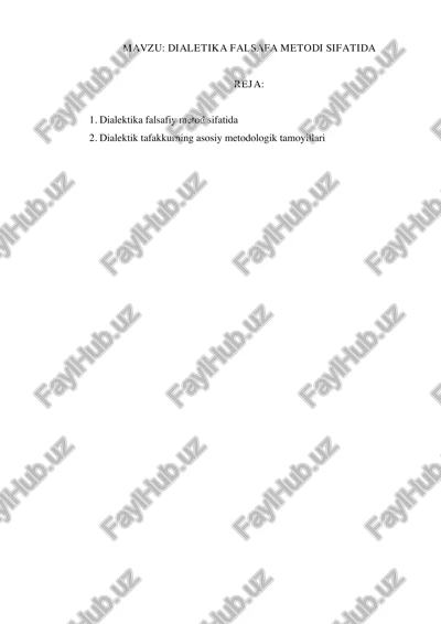 dialetika falsafa metodi sifatida — PDF